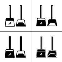 vettore nero e bianca illustrazione di scopa icona per attività commerciale. azione vettore design.