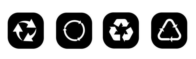 riciclare icona nel piatto. un' riciclare icona design. azione vettore. vettore
