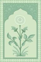 tradizionale indiano fiore motivo. Mughal mano disegnato, Mughal parete quadri. Vintage ▾ indiano popolare fiore. botanico floreale etnico motivo. tradizionale orientale fiore motivo design. vettore