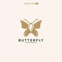 farfalla logo. lusso linea logotipo design. universale premio farfalla simbolo vettore
