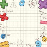 modello di matematica vuoto con strumenti ed elementi matematici vettore