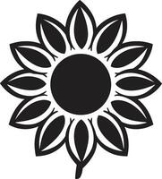 floreale maestà girasole logo icona luminosa e bellissimo girasole simbolismo vettore