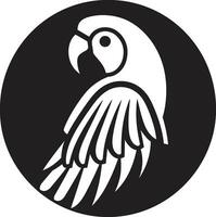 pappagallo maestà iconico logo emblema pennuto finezza pappagallo vettore icona