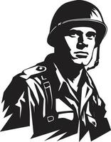 fanteria Immagine eroico profilo difensori emblema soldati impressione vettore