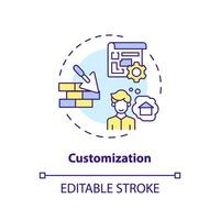 2d modificabile multicolore personalizzazione icona, semplice isolato vettore, costruzione costo magro linea illustrazione. vettore