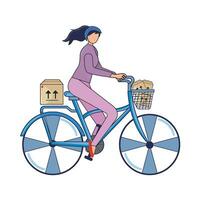 consegna giocando bicicletta illustrazione vettore