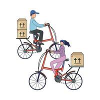 consegna giocando bicicletta illustrazione vettore