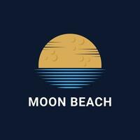 Luna spiaggia logo concetto design idee vettore