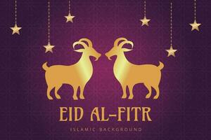 eid al Fitr sfondo con d'oro capre e stelle vettore