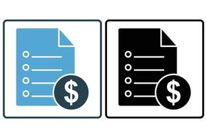 fattura icona. icona relazionato per finanziario transazioni. solido icona stile. elemento illustrazione vettore