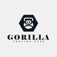 gorilla testa portafortuna logo. vettore