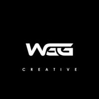 wgg lettera iniziale logo design modello vettore illustrazione