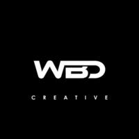 wbd lettera iniziale logo design modello vettore illustrazione