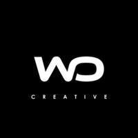 wo lettera iniziale logo design modello vettore illustrazione