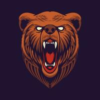 grizzly orso testa vettore illustrazione