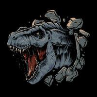 tyrannosaur rex attacco illustrazione design vettore