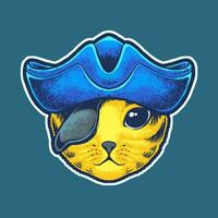 pirata gatto testa vettore illustrazione