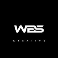wbs lettera iniziale logo design modello vettore illustrazione