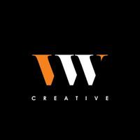 vw lettera iniziale logo design modello vettore illustrazione