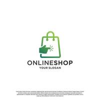 in linea shopping logo design. Presto shopping memorizzare logo modello vettore