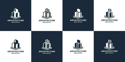 impostato di creativo edifici architettura logo design ispirazione vettore