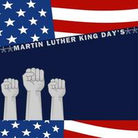americano bandiera con testo martin Lutero re jr giorno e politico cazzotto simbolo di giustizia vettore