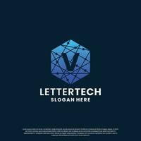 lettera v logo design per tecnologia, scienza e laboratorio attività commerciale azienda identità vettore