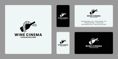creativo vino cinema logo design vettore attività commerciale carta
