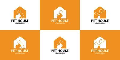 animale domestico Casa, animale domestico negozio logo design per animale negozio vettore