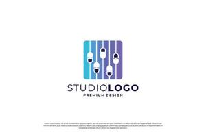 musica equalizzatore logo design illustrazione vettore