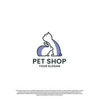 animale domestico Casa, animale domestico memorizzare logo design collezione. coniglio e gatto combinazione vettore