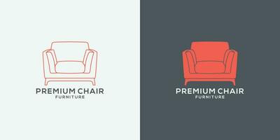 impostato minimalista divano logo design per arredamento, proprietà e interno attività commerciale vettore