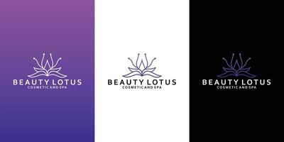 bellezza loto logo design per il tuo terme, salone, yoga vettore