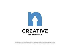 lettera n logo design. creativo n iniziale lettere vettore modello.