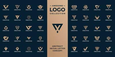 mega collezione iniziale lettera v logo design idea. vettore