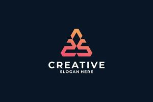 lettera un' logo genere con creativo triangolo concetto. vettore