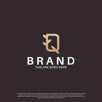 bellezza lettera q logo design combinare con foglia vettore