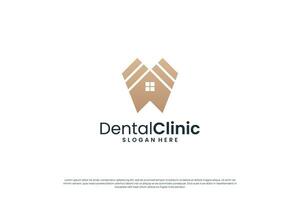 lusso dentale clinica logo design con d'oro colore. vettore