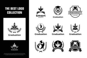 impostato di formazione scolastica logo design Università emblema modello. vettore