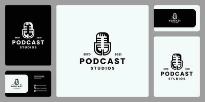 Vintage ▾ Podcast logo design simbolo registrazione studio vettore