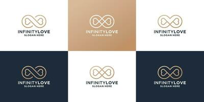 collezione di infinito amore logo design ispirazione per il tuo attività commerciale. vettore