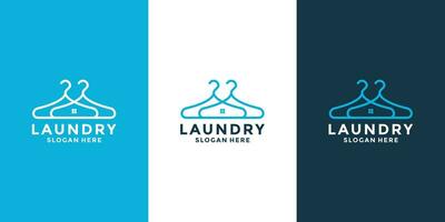 creativo lavanderia Casa logo design modello vettore