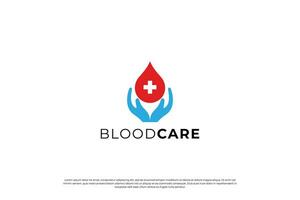 minimalista sangue donazione logo design concetto. vettore