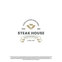 bistecca Casa, Manzo bistecca logo design Vintage ▾ per ristorante attività commerciale vettore