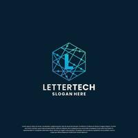 attività commerciale lettera l logo design per tecnologia, laboratorio, scienza, calcolo azienda vettore