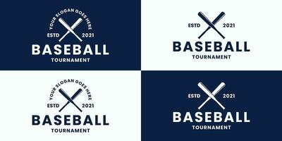 impostato baseball sport logo design distintivo retrò stile vettore