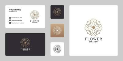 monogramma fiore ornamento logo design ispirazione vettore