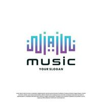 pulse musica con lettera un' logo design. equalizzatore icona logo musica ispirazione vettore