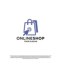 in linea shopping logo design. Presto shopping memorizzare logo modello vettore