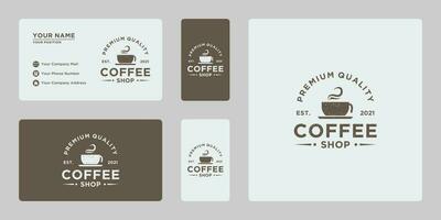 retrò caffè negozio logo design ispirazione vettore